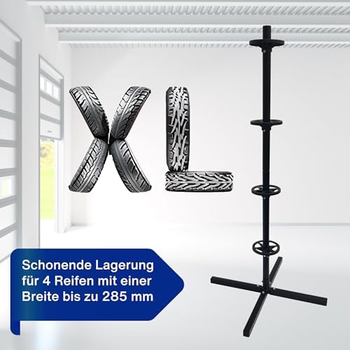 cartrend Reifenständer XL – Hohe Tragkraft 120 kg, ideal für Reifen bis 285 mm, schwarz