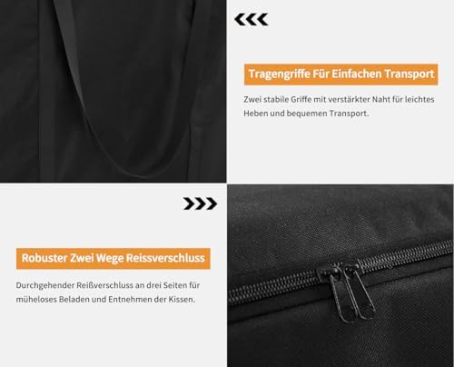 Dokon Aufbewahrungstasche für Gartenauflagen - Wasserdicht & Robust, Ideal für Weihnachtsbaum & Polster (200x60x75cm) -