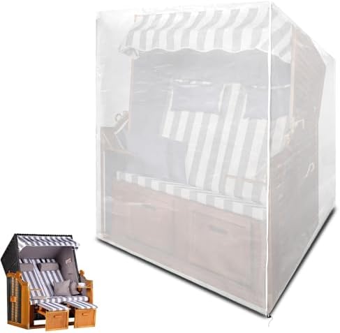 Funshot Strandkorb Schutzhülle Winterfest – Wasserdichte Abdeckhaube für Outdoor-Möbel, Grün, 125x90x165/135cm