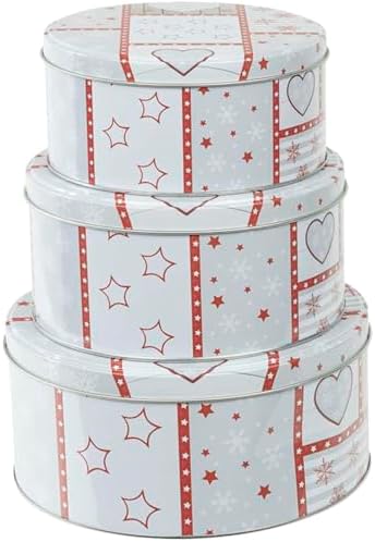 Bonsport Keksdosen Set 3-teilig rund – Elegante Weihnachtsgebäckdosen in Schwarz/Gold, perfekt als Geschenke!