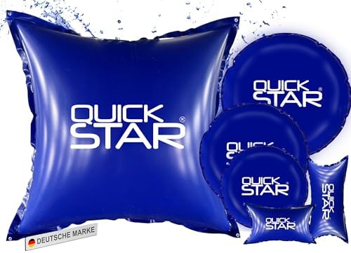 QUICK STAR Poolkissen Eckig 120x120 cm Blau | Hochwertiges PVC & Sicherheitsventil | Ideal für Winter-Poolpflege