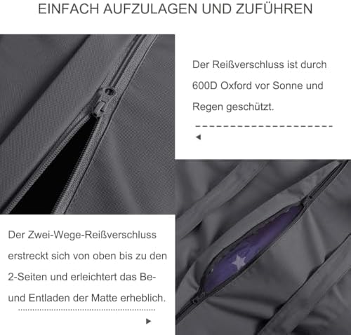 Deluxe XXL Aufbewahrungstasche für Gartenauflagen - Robuste 600D Oxford mit Klettriegel, ideal für den Außenbereich