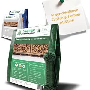 CoverUp! Abdeckplane 2x3 m Grün – Wasserfest, UV-stabil, reißfest mit Gummiecken & Alu-Ösen – Ideal für Garten und Campi