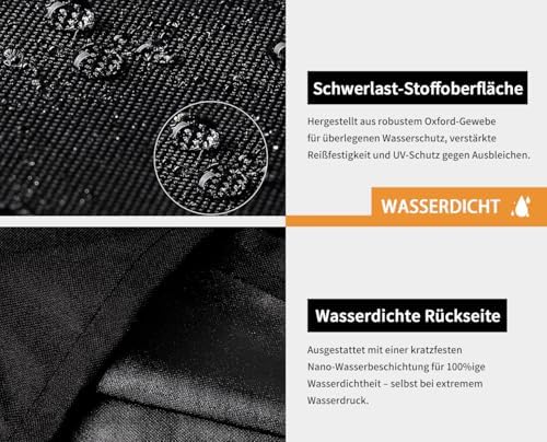 Dokon Aufbewahrungstasche für Gartenauflagen - Wasserdicht & Robust, Ideal für Weihnachtsbaum & Polster (200x60x75cm) -