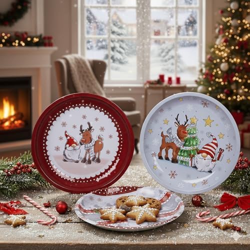 KAMACA 3er Set Keksdosen aus Metall mit Deckel – Praktische Plätzchen Aufbewahrung für Weihnachten, Advent und Winter