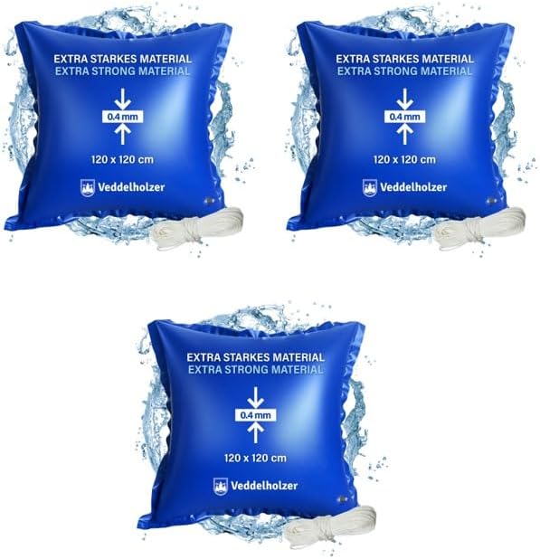 Veddelholzer XXL Luftkissen 120 x 120 cm für Poolabdeckung – Ideales Winterzubehör gegen Schnee und Regen