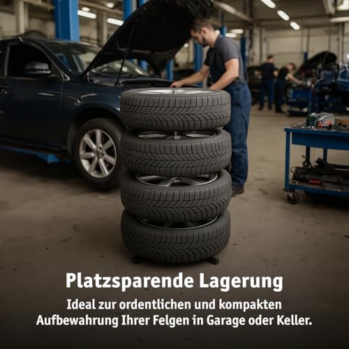 WALTER Reifenständer für PKW - Stabiler Felgenbaum bis 100 kg, schonend für 225 mm Reifen