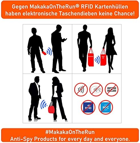 MakakaOnTheRun 15 Stk RFID Blocker Kartenhülle & Reisepass Hülle für sicheren Reisen - TÜV geprüft, ideal für Geldbörsen