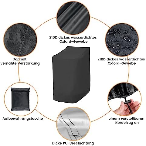 Gartenmöbel Abdeckung von – Wasserdicht & UV-beständig für 6 Stapelstühle, 114x85x65cm, perfekt für Winterschutz!