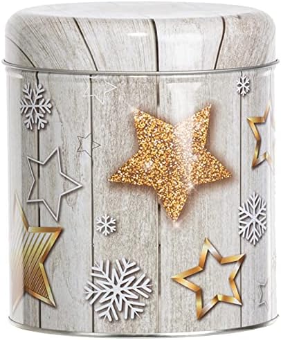 Brandsseller 3er Set Keksdose Zylinderform Metall mit Sternen für festliche Weihnachten