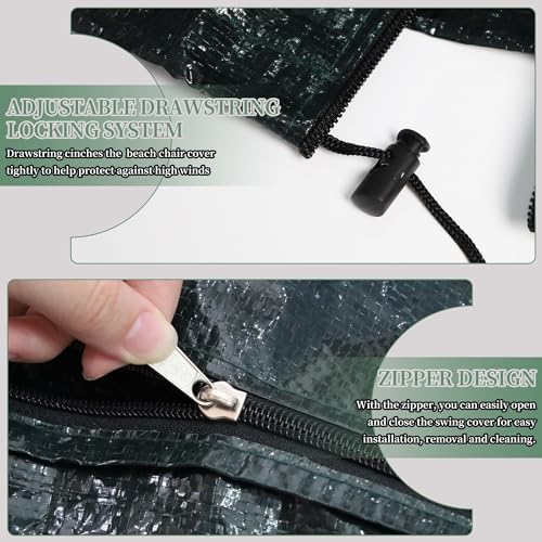 Funshot Strandkorb Schutzhülle Winterfest – Wasserdichte Abdeckhaube für Outdoor-Möbel, Grün, 125x90x165/135cm