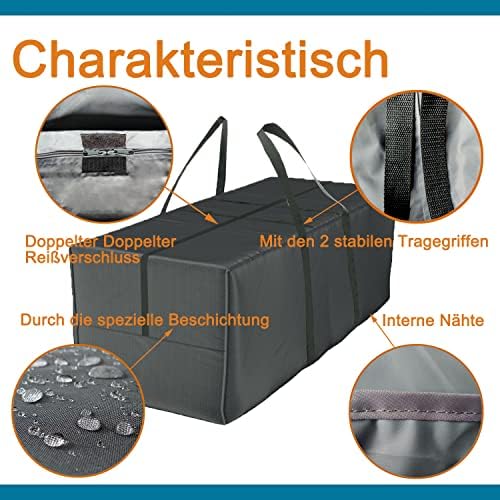 Deluxe XXL Aufbewahrungstasche für Gartenauflagen - Robuste 600D Oxford mit Klettriegel, ideal für den Außenbereich