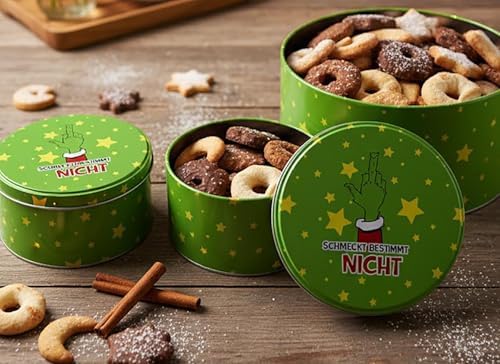 KAMACA 3er Set Keksdosen aus Metall mit Deckel – Praktische Plätzchen Aufbewahrung für Weihnachten, Advent und Winter