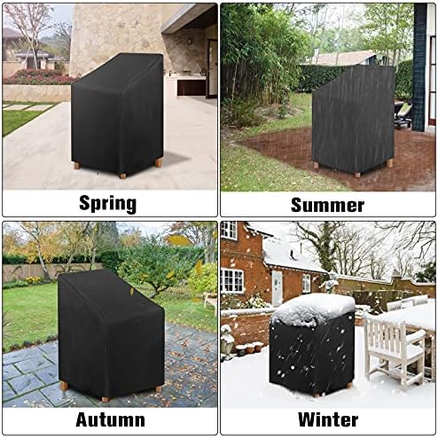 GARPROVM Schutzhülle für Gartenstühle - Wasserdichte Abdeckung für 2 Stapelstühle, Wetterfest & Robust für Balkon und Ga