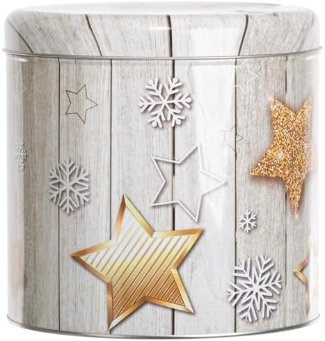 Brandsseller 3er Set Keksdose Zylinderform Metall mit Sternen für festliche Weihnachten