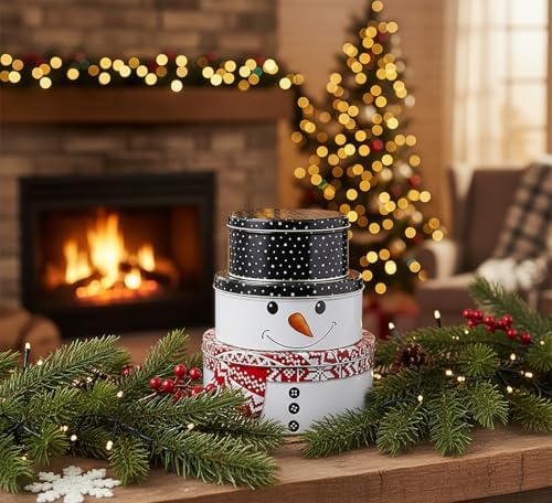 KAMACA 3er Set Keksdosen aus Metall mit Deckel – Praktische Plätzchen Aufbewahrung für Weihnachten, Advent und Winter