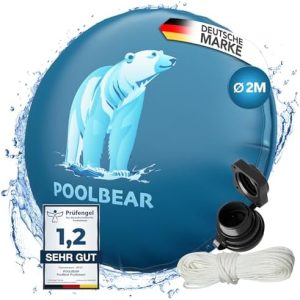Poolkissen Winter XXL 2m - Überwinterungsluftkissen mit Doppelnaht & Reparaturset für optimalen Frostschutz im Pool