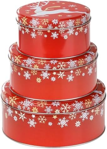 Bonsport Keksdosen Set 3-teilig rund – Elegante Weihnachtsgebäckdosen in Schwarz/Gold, perfekt als Geschenke!