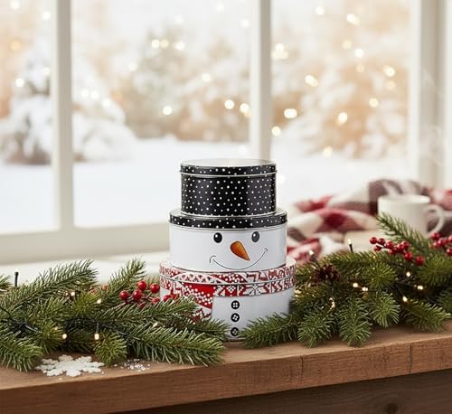 KAMACA 3er Set Keksdosen aus Metall mit Deckel – Praktische Plätzchen Aufbewahrung für Weihnachten, Advent und Winter