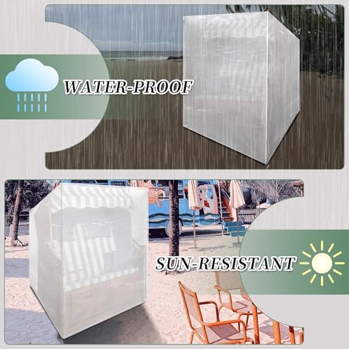 Funshot Strandkorb Schutzhülle Winterfest – Wasserdichte Abdeckhaube für Outdoor-Möbel, Grün, 125x90x165/135cm