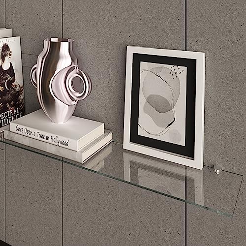 Euro Klarglas Duschregal - 6mm ESG Sicherheitsglas für Badezimmer, elegante Wandmontage, verschiedene Größen verfügbar (