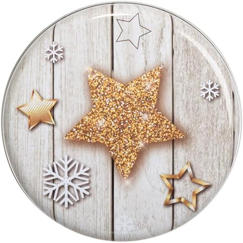 Brandsseller 3er Set Keksdose Zylinderform Metall mit Sternen für festliche Weihnachten