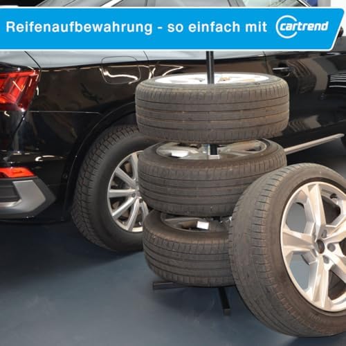 cartrend Reifenständer XL – Hohe Tragkraft 120 kg, ideal für Reifen bis 285 mm, schwarz