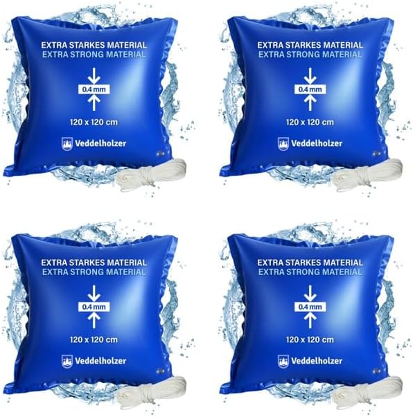 Veddelholzer XXL Luftkissen 120 x 120 cm für Poolabdeckung – Ideales Winterzubehör gegen Schnee und Regen