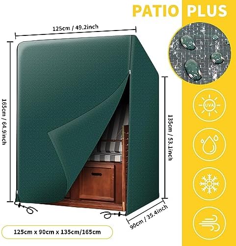 PATIO PLUS Strandkorb Schutzhülle wetterfest & UV-beständig für den perfekten Schutz im Freien – 135x105x175/140cm