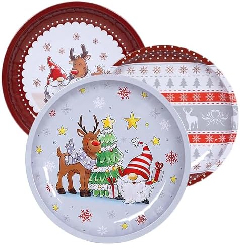 KAMACA 3er Set Keksdosen aus Metall mit Deckel – Praktische Plätzchen Aufbewahrung für Weihnachten, Advent und Winter