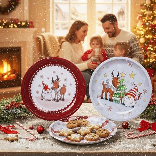 KAMACA 3er Set Keksdosen aus Metall mit Deckel – Praktische Plätzchen Aufbewahrung für Weihnachten, Advent und Winter