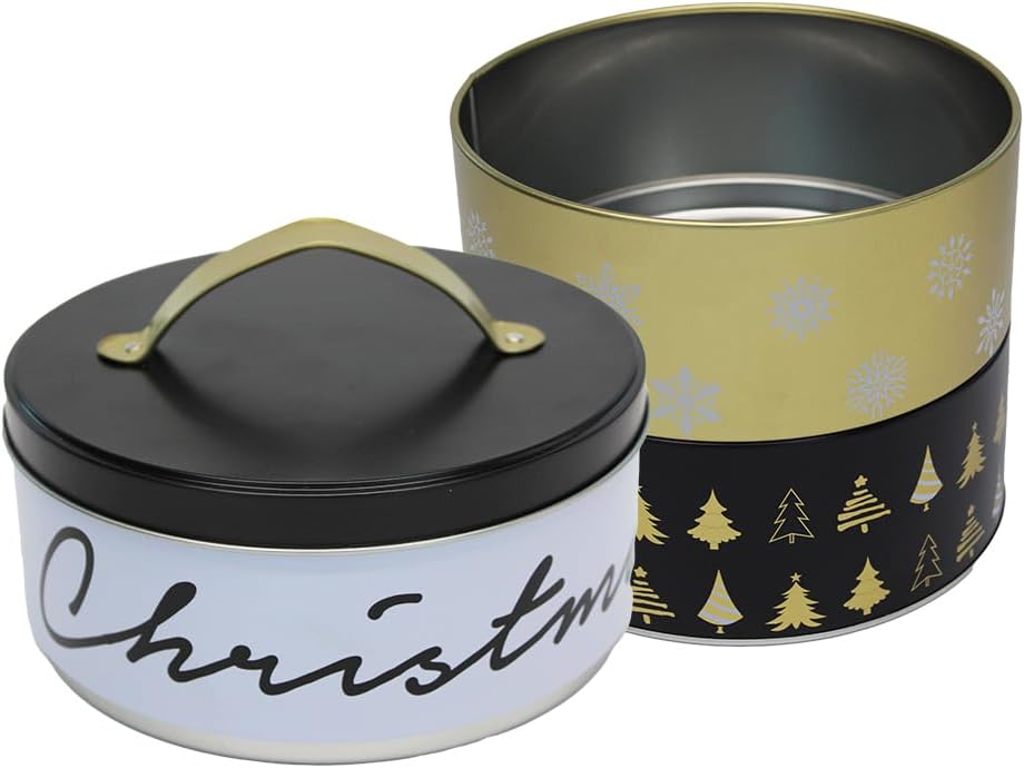 KAMACA 3er Set Keksdosen aus Metall mit Deckel – Praktische Plätzchen Aufbewahrung für Weihnachten, Advent und Winter