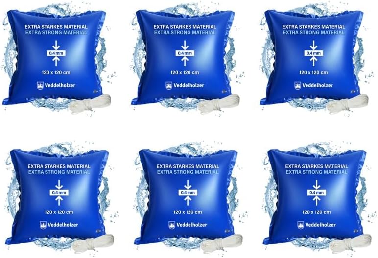 Veddelholzer XXL Luftkissen 120 x 120 cm für Poolabdeckung – Ideales Winterzubehör gegen Schnee und Regen