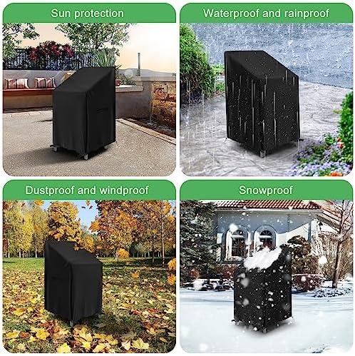GARPROVM Schutzhülle für Gartenstühle - Wasserdichte Abdeckung für 2 Stapelstühle, Wetterfest & Robust für Balkon und Ga